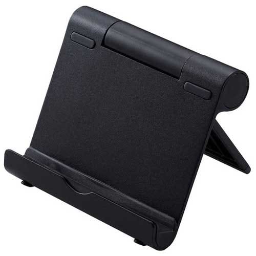 エレコム タブレットスマホスタンド アルミ 折畳 BK（ご注文単位1個）【直送品】