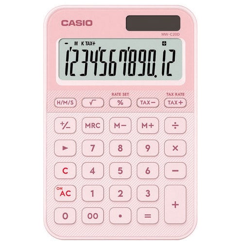 カシオ計算機 カラフル電卓12桁 Lピンク MW-C20D-LP-N（ご注文単位1個）【直送品】