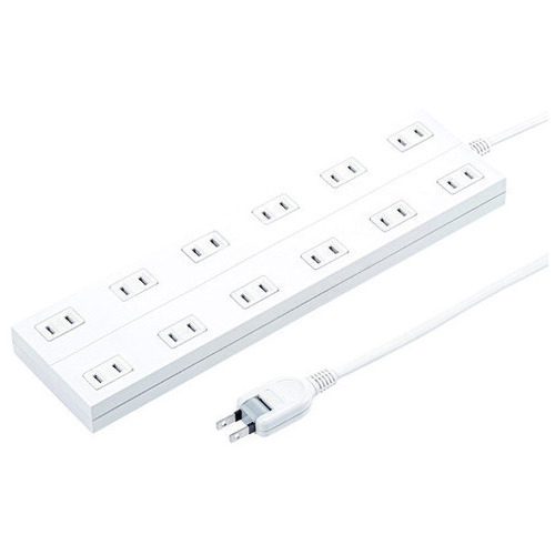 サンワサプライ 電源タップ12個口 3m TAP-2312-3W(ご注文単位1個)【直送品】