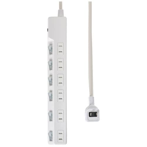 朝日電器 耐雷SW付タップ(ブレーカー) 6個口 3m(ご注文単位1個)【直送品】
