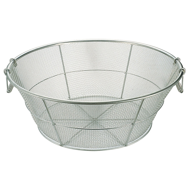 18-8底平揚げザル 細目 45cm 1個（ご注文単位1個）【直送品】