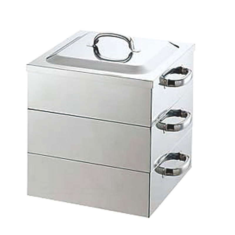 PE 18-8業務用角蒸器 2段 30cm 1個(ご注文単位1個)【直送品】