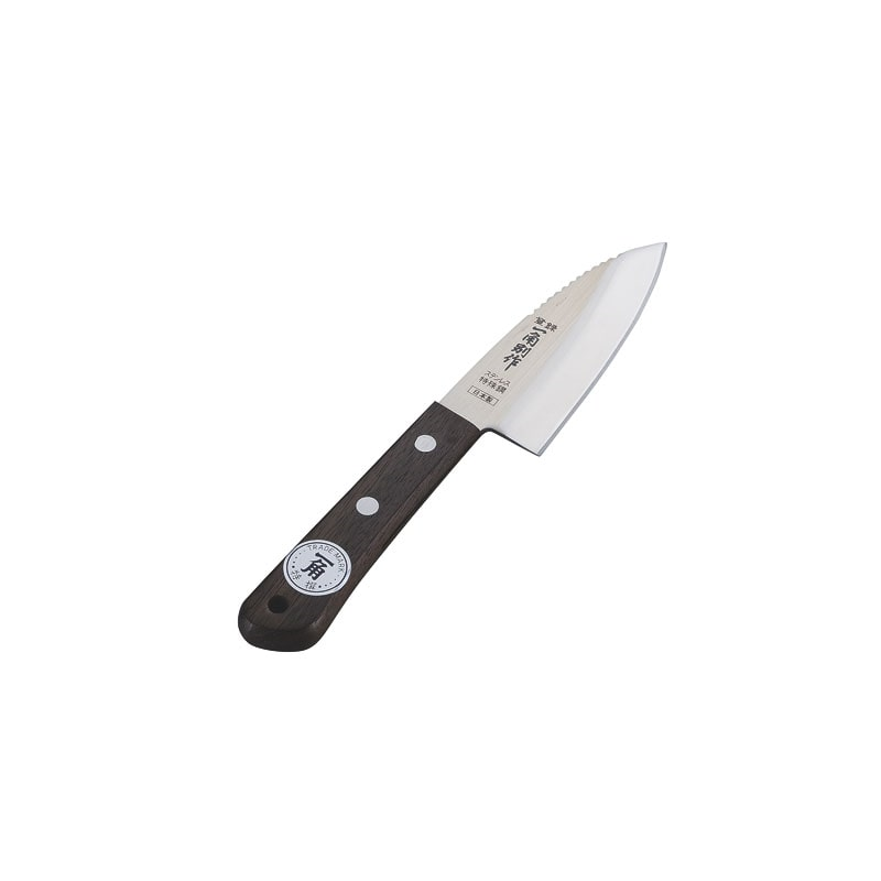 P-105D 一角朱丹柄ステン小出刃ウロコ取付 1個(ご注文単位1個)【直送品】