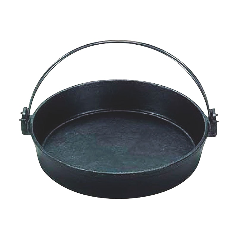 （S）鉄すきやき鍋ツル付（黒塗り）26cm 1個（ご注文単位1個）【直送品】
