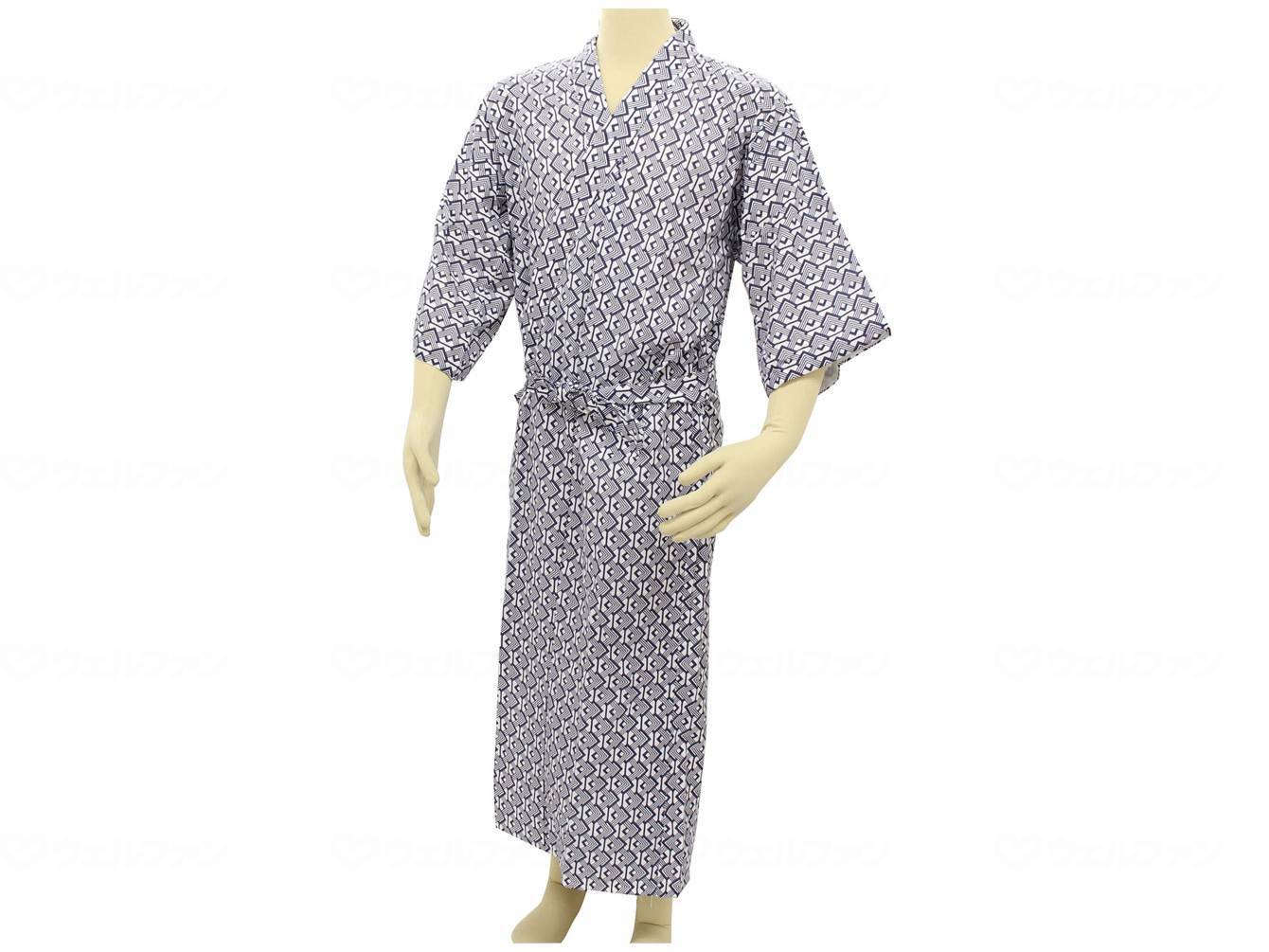 ウェルファン テイコブ ガーゼねまき 紳士用/紺/M 1個(ご注文単位1個)【直送品】