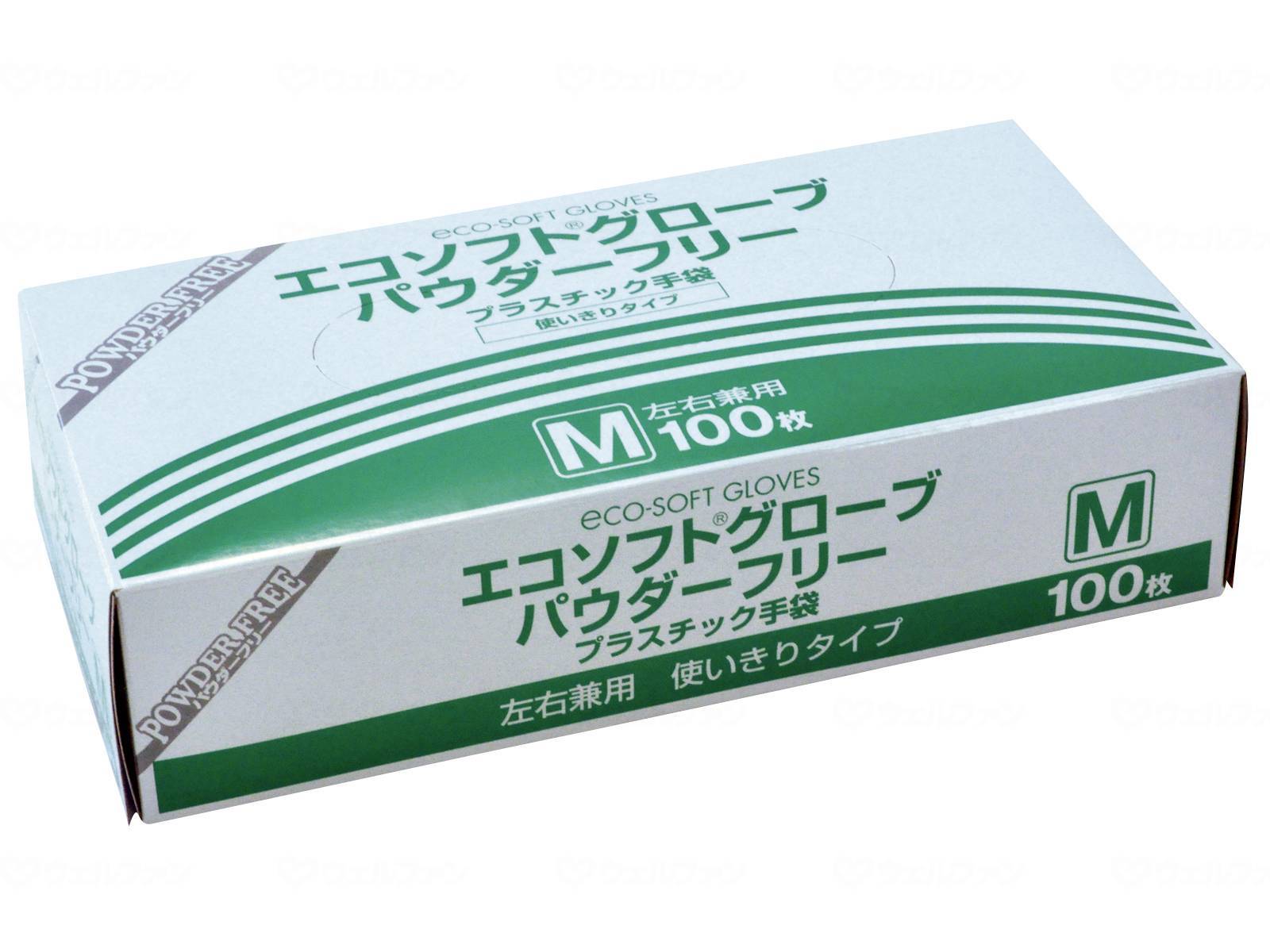 ウェルファン エコソフトグローブパウダーフリー100枚入/箱/M 1個（ご注文単位1個）【直送品】