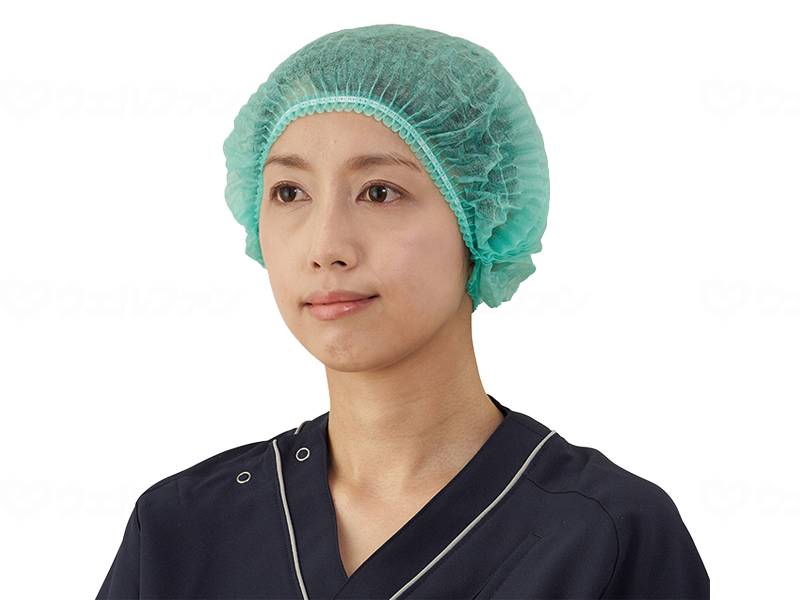 ウェルファン サージキャップ ジャバラタイプ 100枚/グリーン/箱 1個（ご注文単位1個）【直送品】
