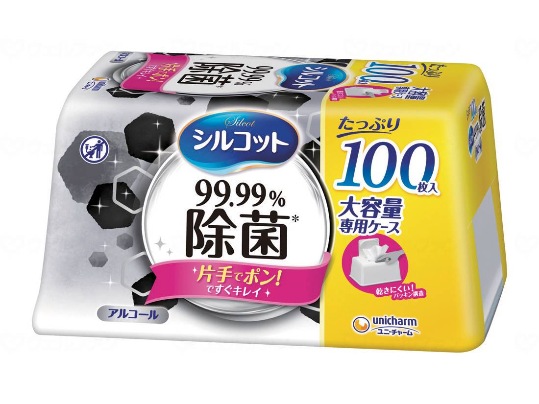 ウェルファン シルコット99.9%除菌WT本体大容量100/個 1個（ご注文単位1個）【直送品】