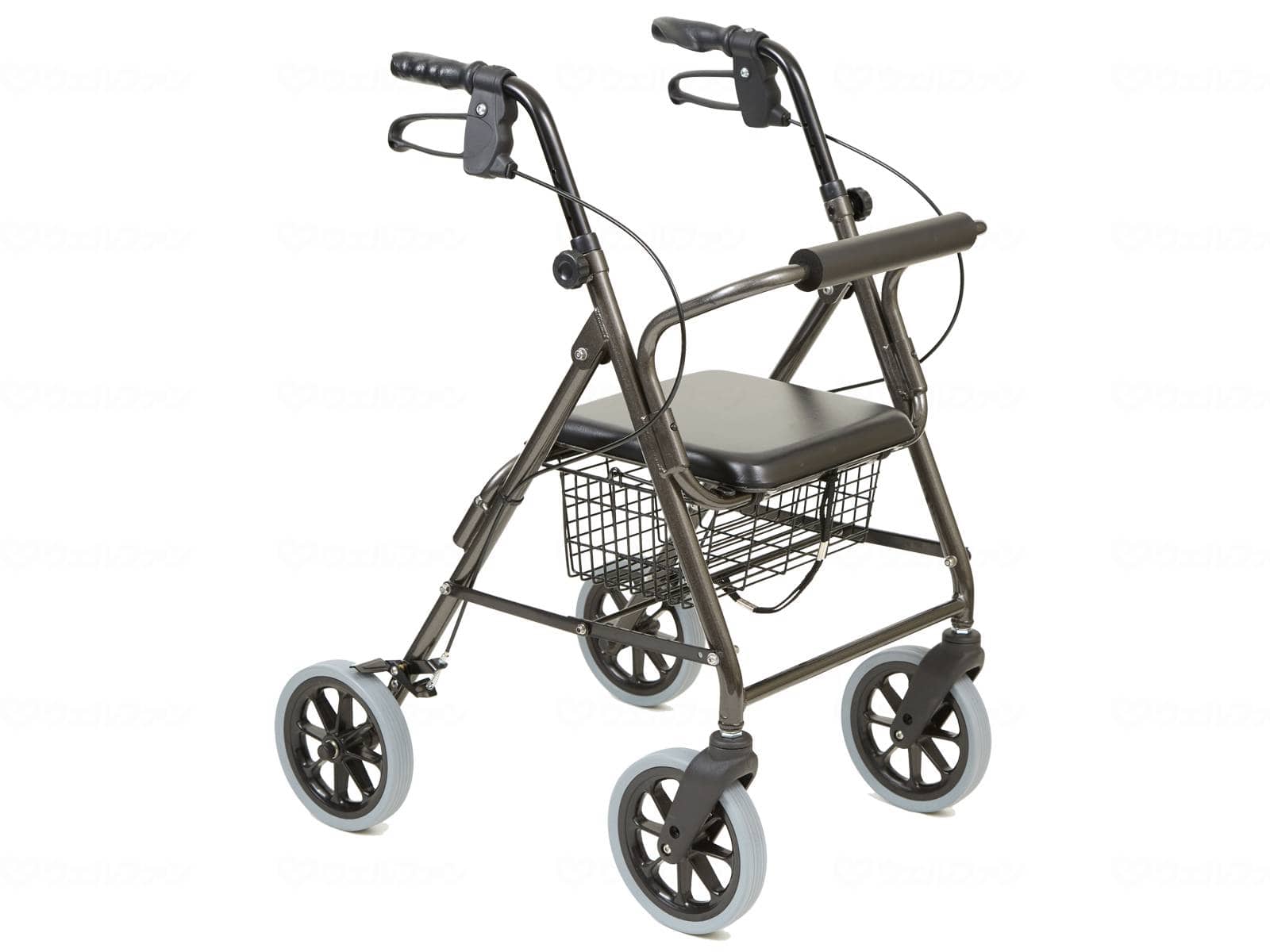 ウェルファン 歩行車ハッピーⅡトール/ダークグレーメタリック 1台(ご注文単位1台)【直送品】