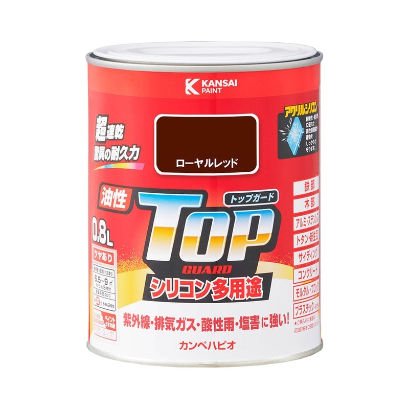 カンペハピオ 9000669 油性トップガード ローヤルレッド 0.8L #00017645141008 1個(ご注文単位1個)【直送品】