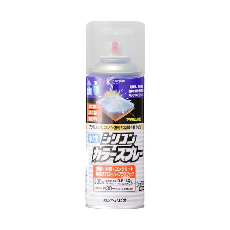 カンペハピオ 9002166 水性シリコンカラースプレー とうめい 300ML #00507654002300 1個(ご注文単位1個)【直送品】