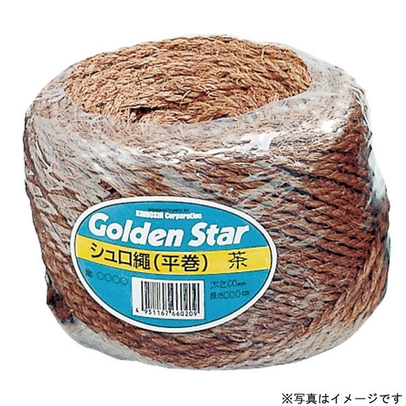 キンボシ 309823 GS #3428 シュロ縄平巻黒 100m 1個(ご注文単位1個)【直送品】