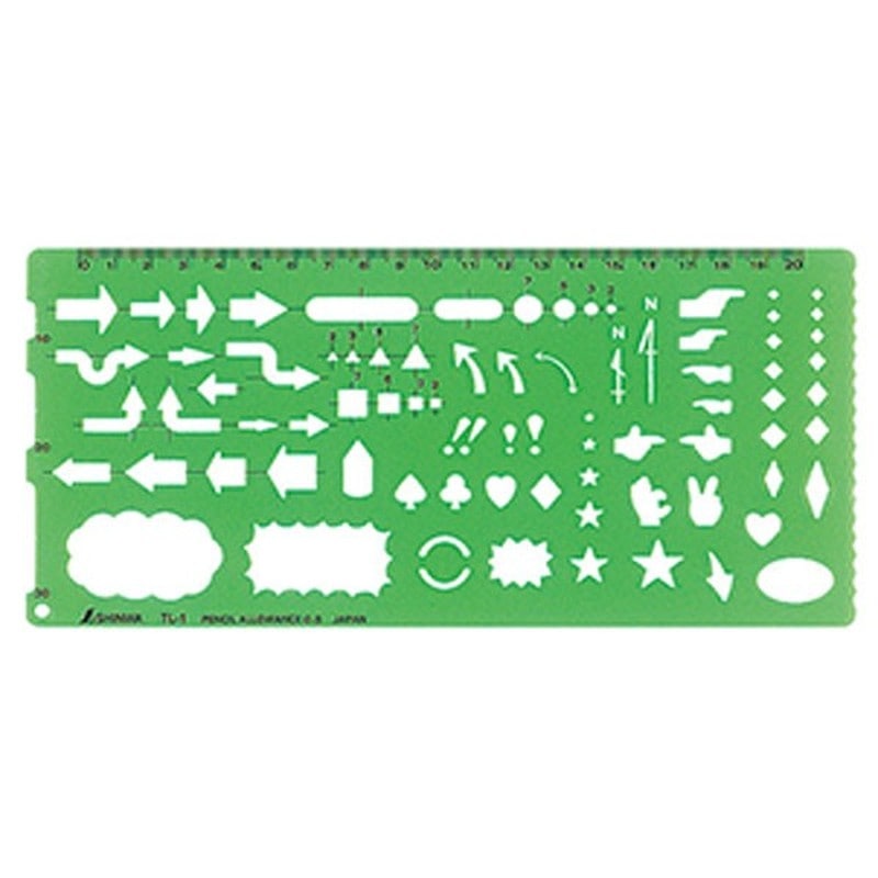 シンワ測定 4101407 66029テンプレート記号定規TL-1矢線定規 #66029 1個(ご注文単位1個)【直送品】