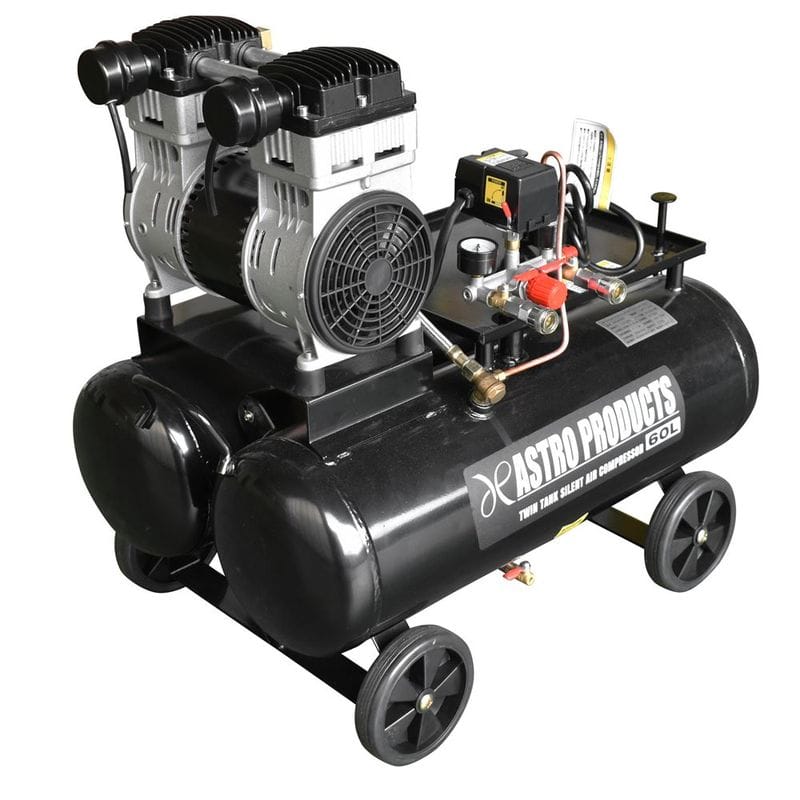 ワールドツール アストロプロダクツ AP ツインタンク サイレントエアコンプレッサー 60L 2004000009917(ご注文単位1パック)【直送品】