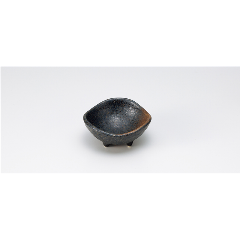 古林陶器 和陶オープン 黒備前吹き 三ツ山小付 1339901541 1個(ご注文単位1個)【直送品】