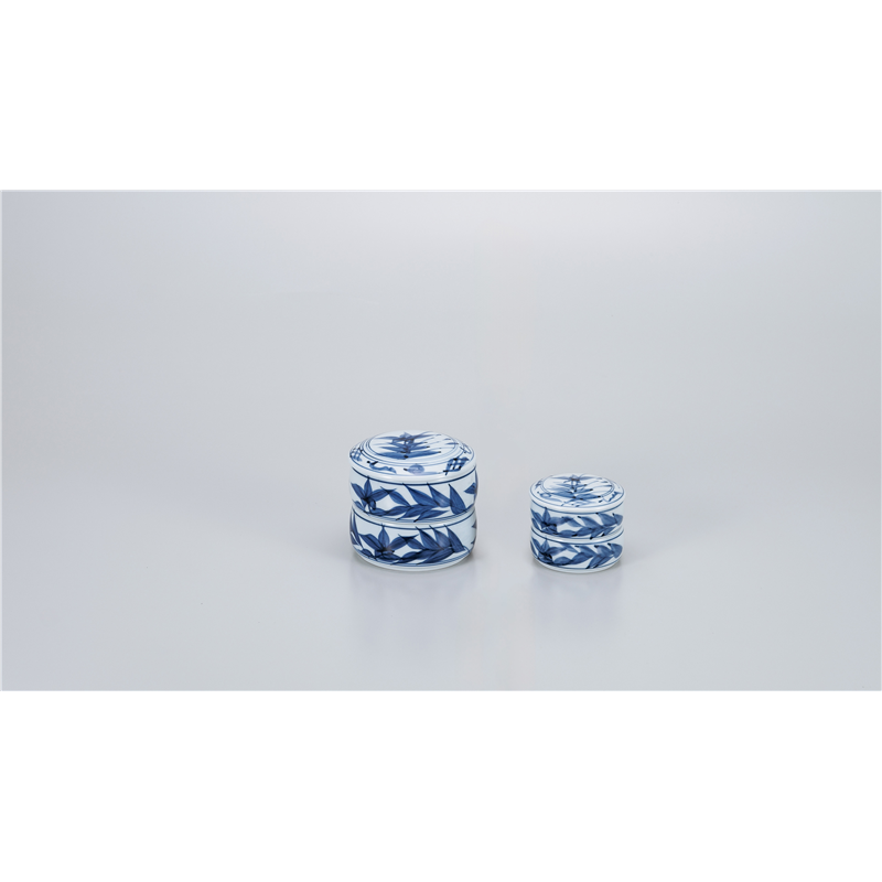古林陶器 卓上小物 桔梗二段蓋物(中) 941720547 1個(ご注文単位1個)【直送品】