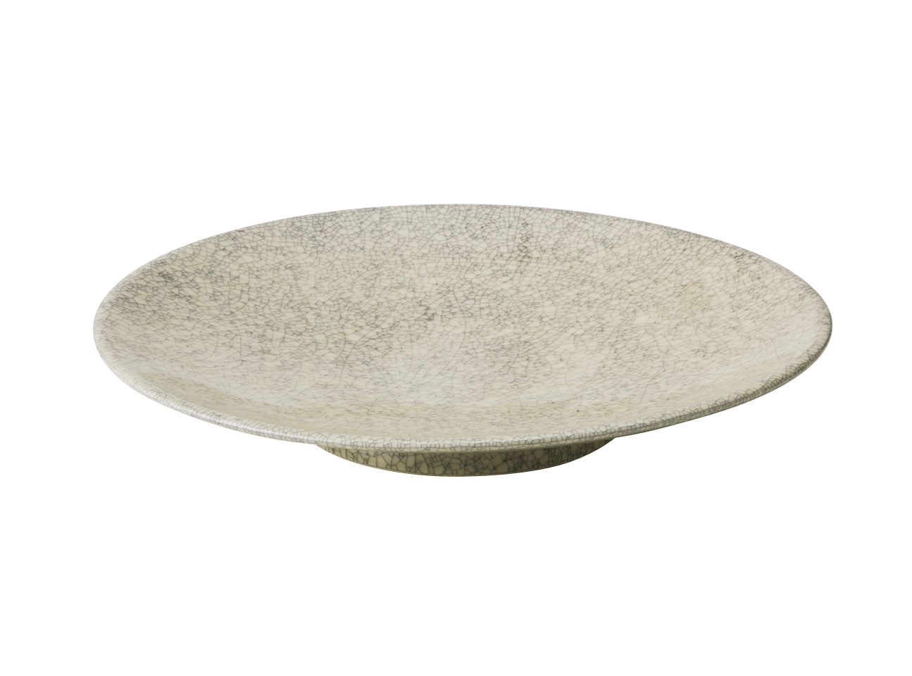 丸モ高木陶器 アイボリー貫入高台皿大 5A126-03 1個（ご注文単位1個）【直送品】