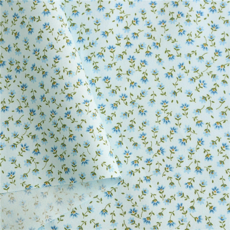 日本紐釦貿易 花柄プリント ブロード生地 巾112cm×9m切売カット ブルー系 B6100Z-3-22-9M 1枚(ご注文単位1枚)【直送品】