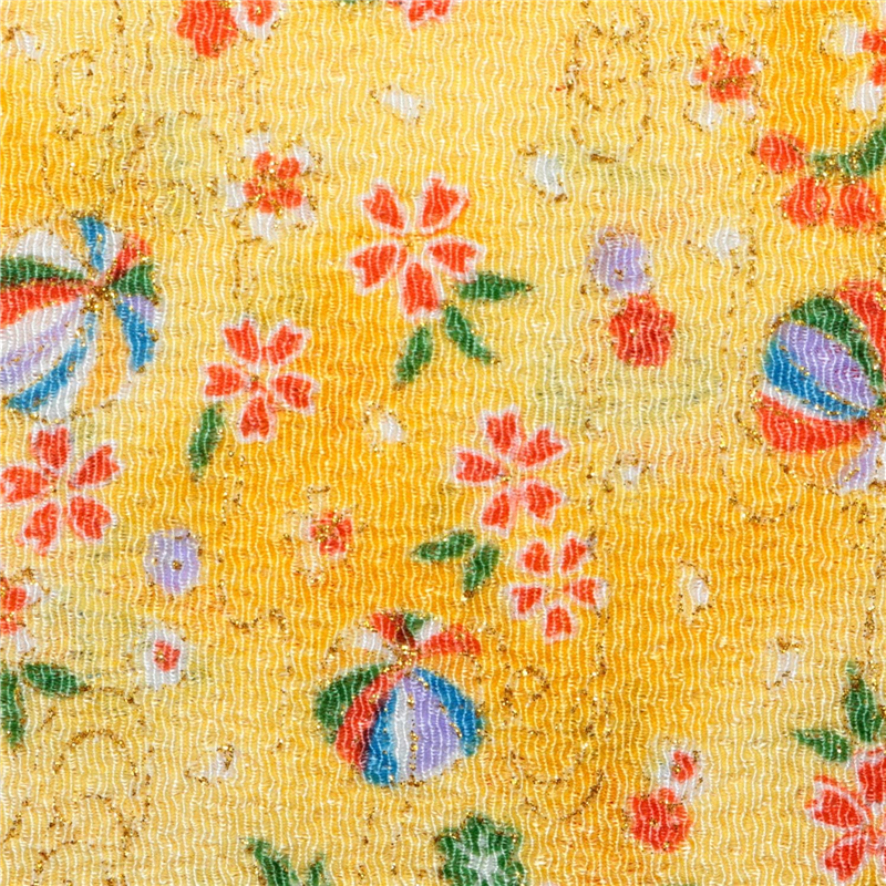 小花と毬 黄色