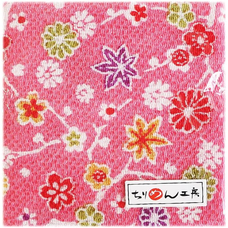 花と紅葉 ピンク