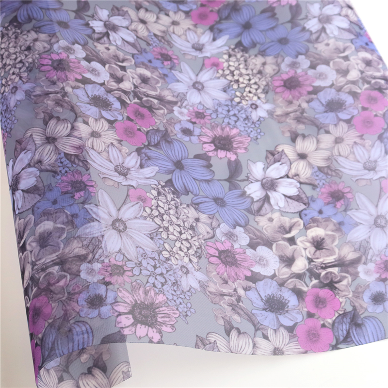 日本紐釦貿易 転写チュール 紫の花々 巾約68cm 4mカット 94631-1014-4M 1枚（ご注文単位1枚）【直送品】