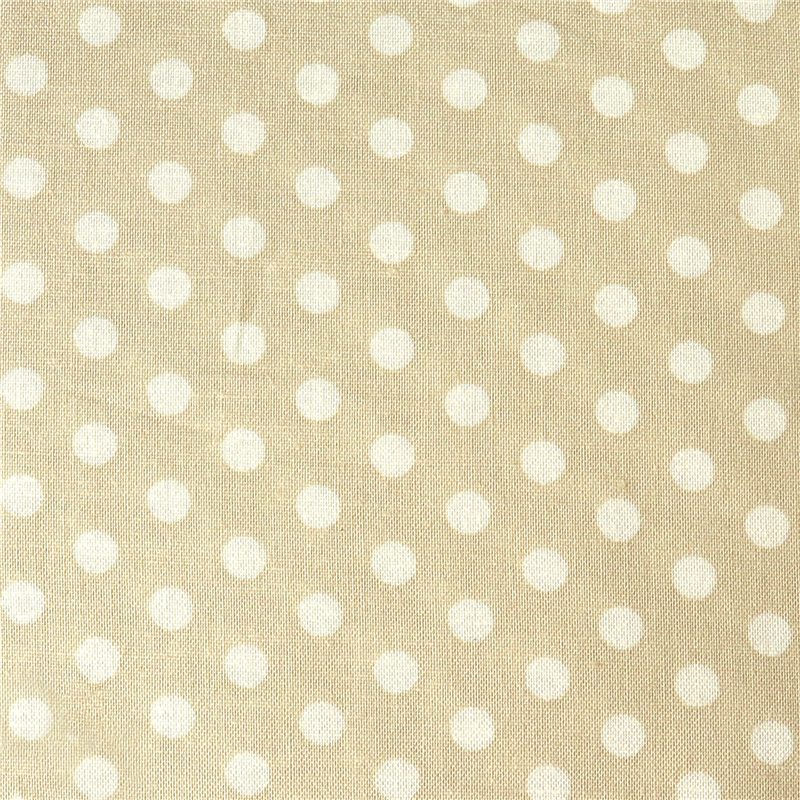 日本紐釦貿易 Happy Sweet Collection ドット スケア プリント生地 巾約110cm 白×ベージュ 1mカット HS1284-109-1M 1枚(ご注文単位1枚)【直送品】