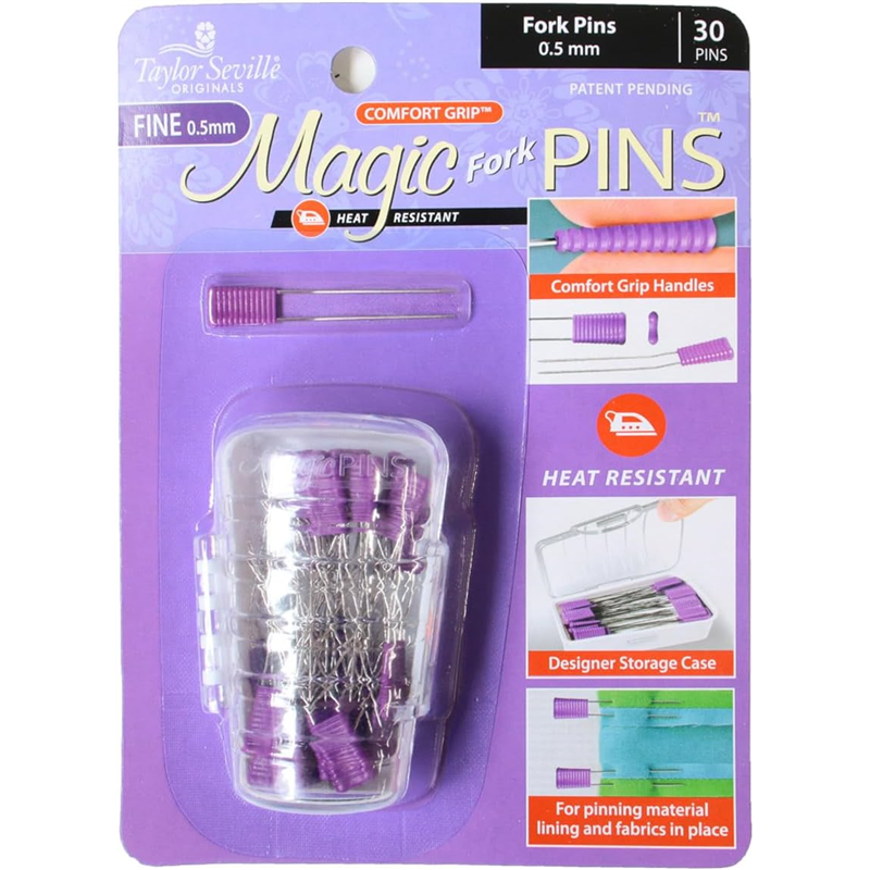 テイラーセビリア(Taylor Seville) Magic PINS マジックフォークピン 極細 ケース付 0.5mm×33mm 30本入 TY-04140 1個(ご注文単位1個)【直送品】