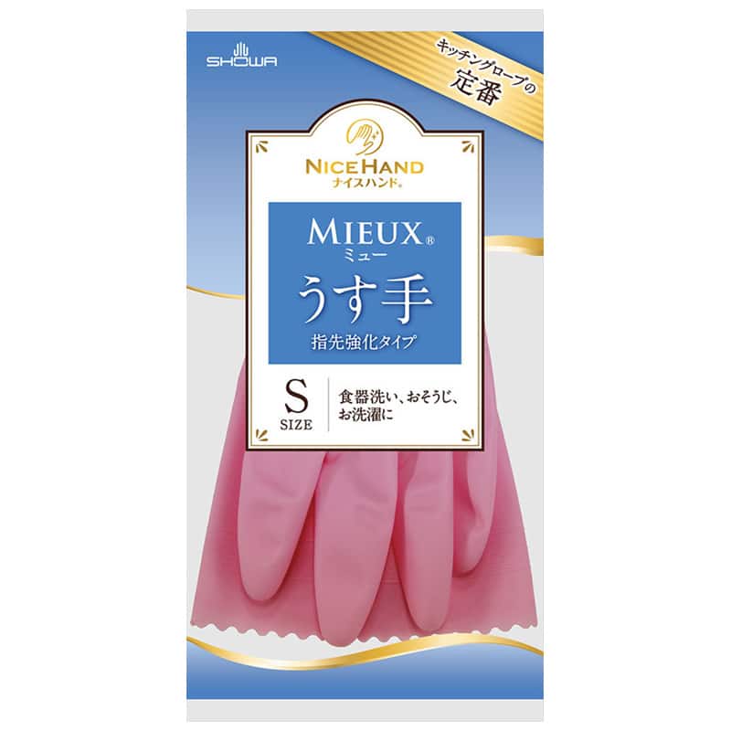 大黒工業 ナイスハンド ミューうす手 S ピンク （ご注文単位1パック）【直送品】