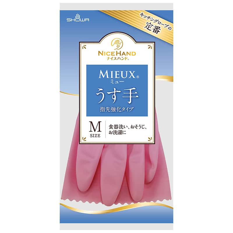 大黒工業 ナイスハンド ミューうす手 M ピンク （ご注文単位1パック）【直送品】
