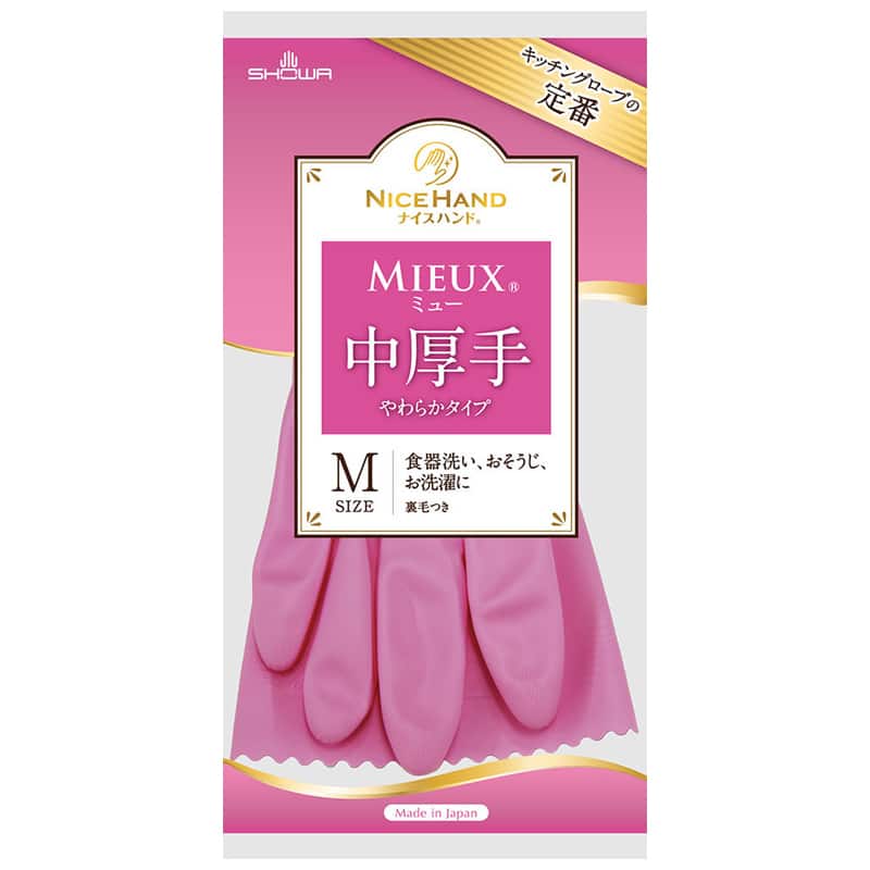 大黒工業 ナイスハンド ミュー中厚手 M ピンク （ご注文単位1パック）【直送品】