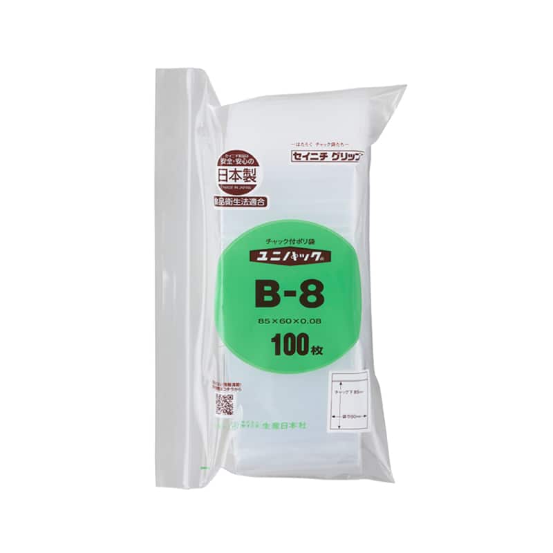 大黒工業 ユニパック 厚口 B-8 100枚/袋(ご注文単位1袋)【直送品】