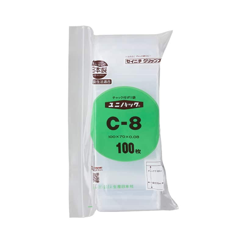 大黒工業 ユニパック 厚口 C-8 100枚/袋(ご注文単位1袋)【直送品】