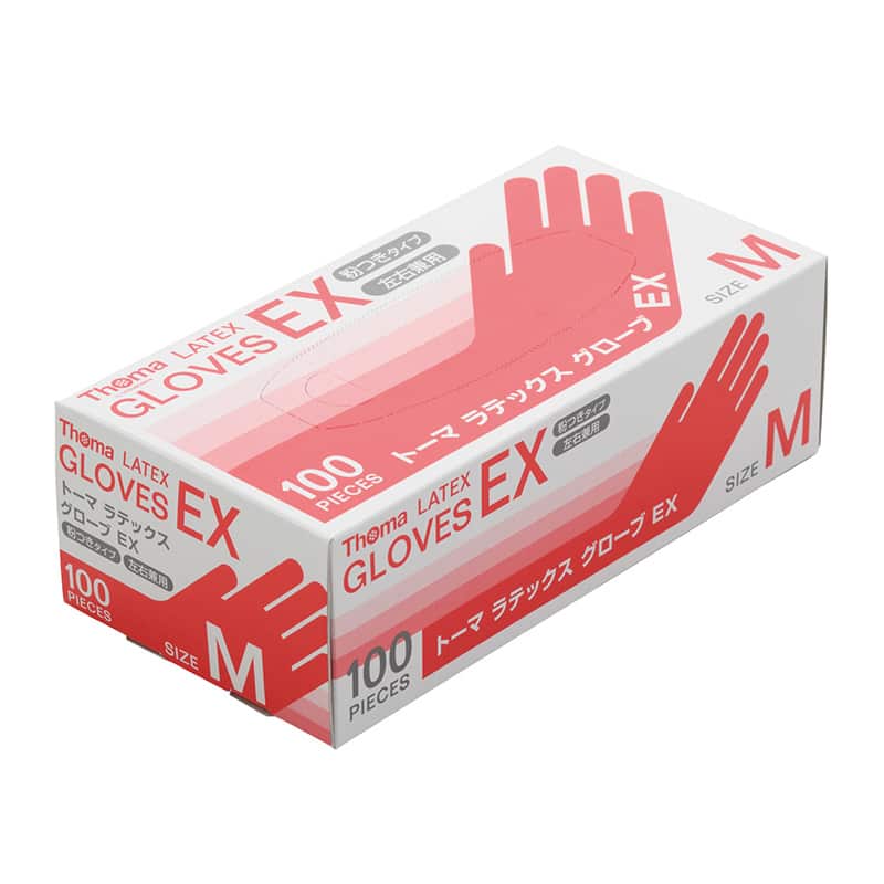 大黒工業 トーマラテックスグローブEX M 100枚/箱（ご注文単位1箱）【直送品】