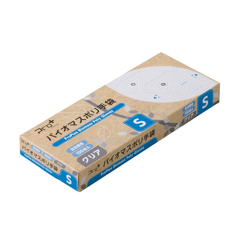 大黒工業 Pro+バイオマスポリ手袋箱入 クリア S 100枚/箱（ご注文単位1箱）【直送品】