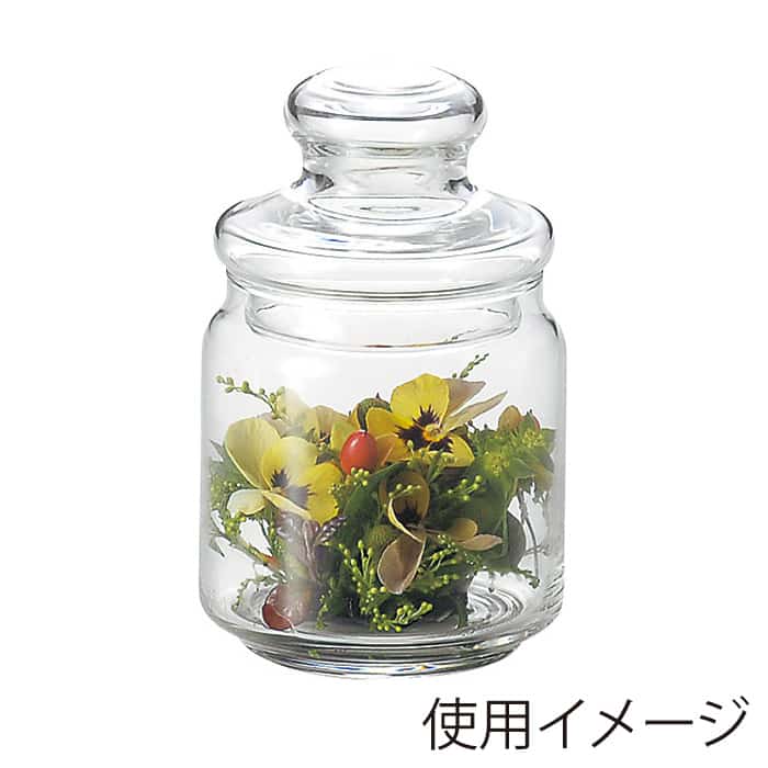 高岡健二商店 蓋付ガラスポット ポップジャー M F-3902 1個（ご注文単位1個）【直送品】