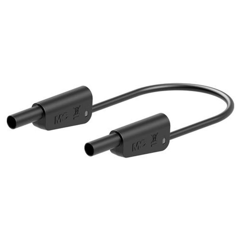 エスコ EA707NC-521 φ4mm/250mmテストリード(スタック接続/黒) 1個(ご注文単位1個)【直送品】