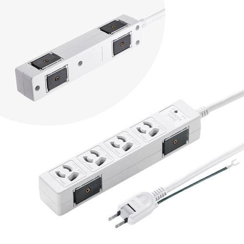 エスコ EA815GM-405 3mタップ(4口/2P/マグネット付/雷ガード) 1個(ご注文単位1個)【直送品】