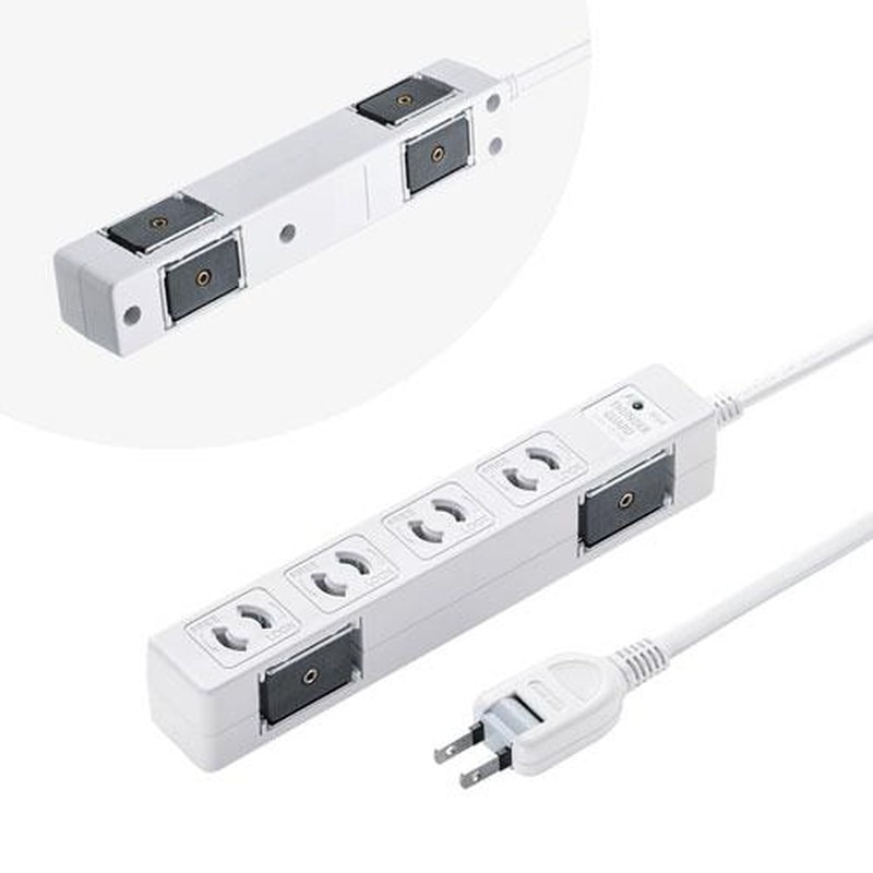 エスコ EA815GM-401 3mタップ(4口/2P/マグネット付/雷ガード) 1個(ご注文単位1個)【直送品】