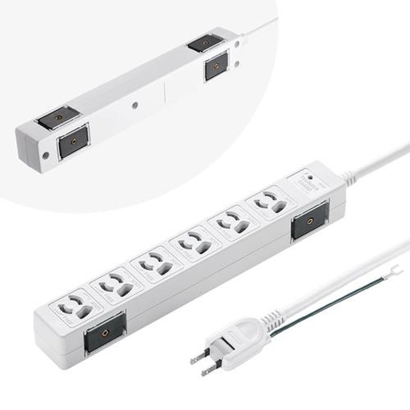 エスコ EA815GM-407 3mタップ(6口/2P/マグネット付/雷ガード) 1個(ご注文単位1個)【直送品】