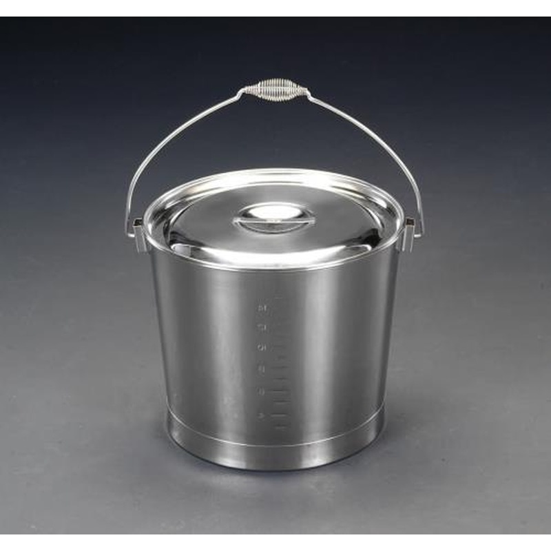 エスコ EA508S-12 10Lバケツ・ふた付(ステンレス製) 1個（ご注文単位1個）【直送品】