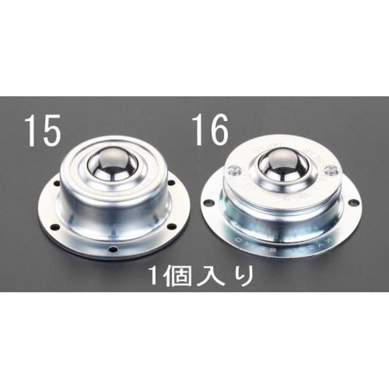 エスコ EA986S-16 76.0x31.0mmボールキャスター(スチール製) 1個（ご注文単位1個）【直送品】
