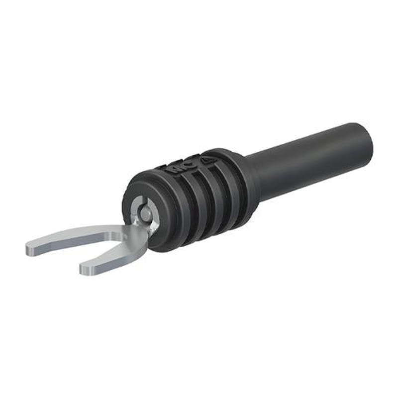 エスコ EA707NC-111 フォーク型コネクター黒 1個(ご注文単位1個)【直送品】
