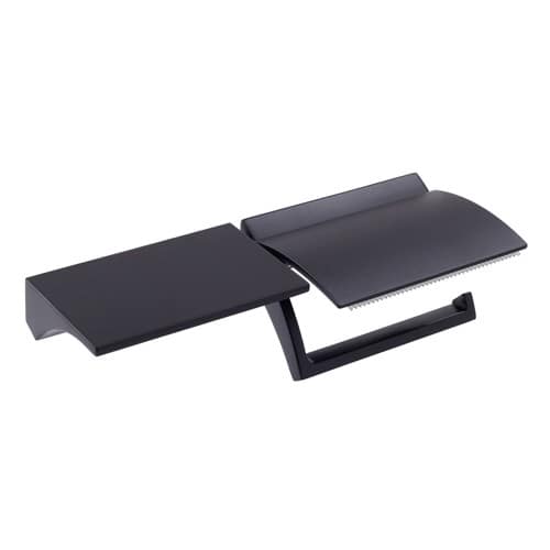 エスコ EA638LD-48 ワンハンド/トイレットペーパーホルダー(棚付/マットブラック) 1個 (ご注文単位1個)【直送品】