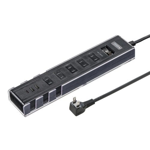 エスコ EA815GM-243 AC100V/14A/1.5m タップ(USB充電ポート5個付/クロ 1本 (ご注文単位1本)【直送品】