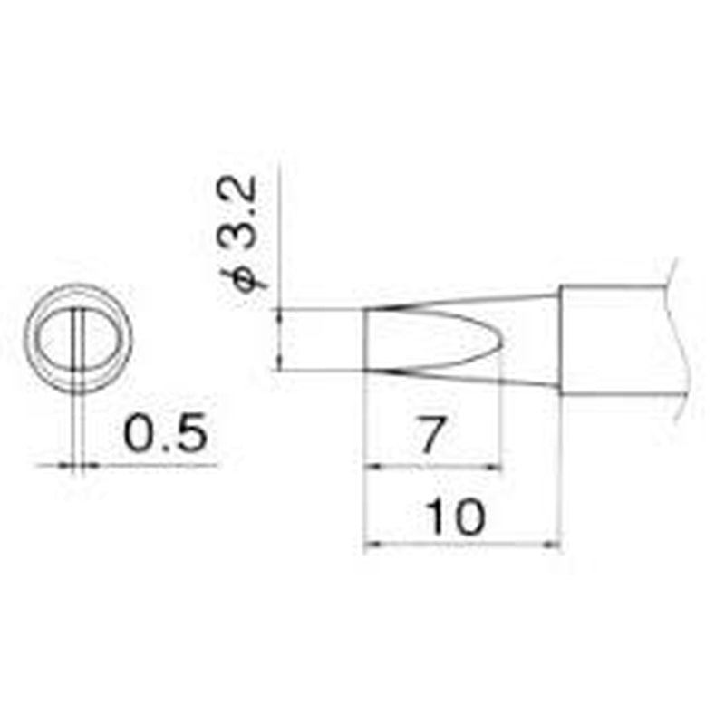 エスコ EA304AG-19 3.2mm交換用こて先 1個(ご注文単位1個)【直送品】