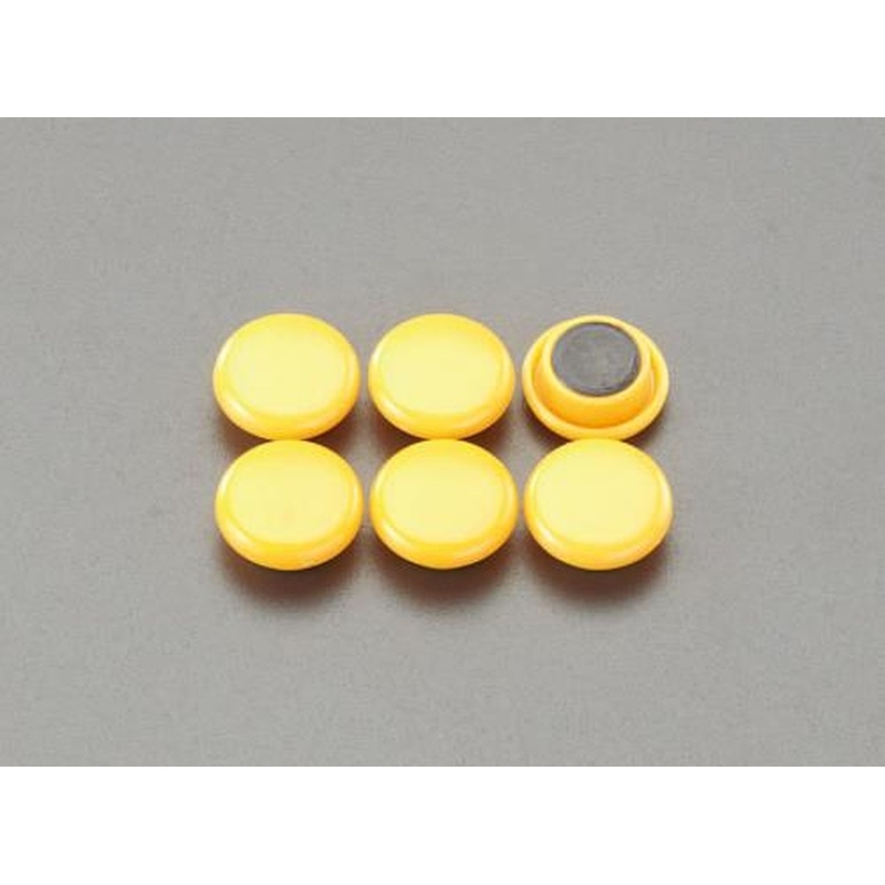 エスコ EA762FG-17 φ20mmマグネット(黄/6個) 1個(ご注文単位1個)【直送品】