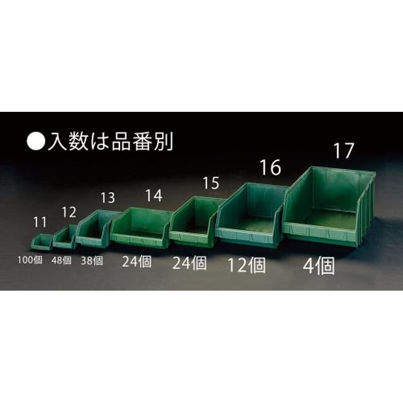 エスコ EA661cm-12 108x167x75mmパーツトレー(重ね置型・緑/48個) 1個（ご注文単位1個）【直送品】