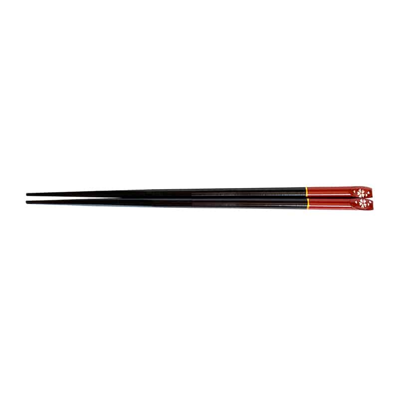山下工芸 天削塗分木箸 舞花 赤 27026500 1組（ご注文単位1組）【直送品】