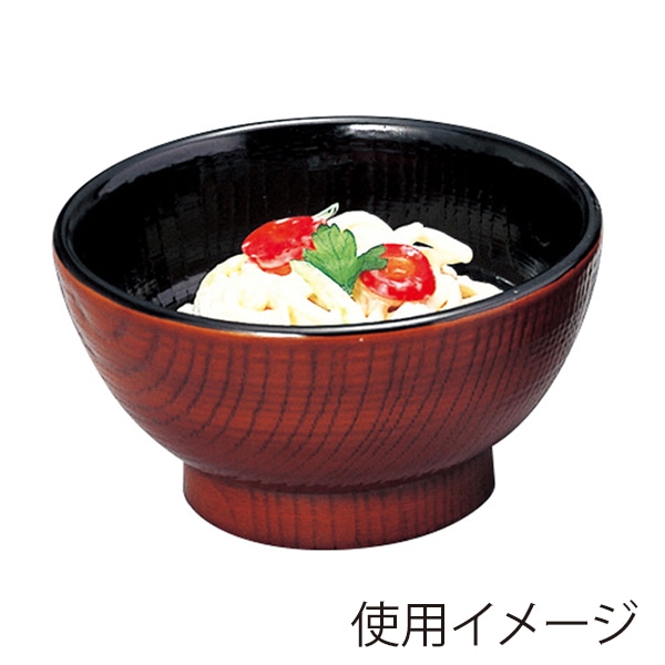 福井クラフト 耐熱丼 長寿木目丼 小 栃 内黒 12017320 1個(ご注文単位1個)【直送品】