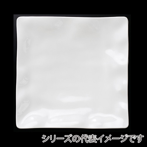 福井クラフト メラミン皿 41cm 波渕角盛皿 ホワイト 51353790 1個(ご注文単位1個)【直送品】